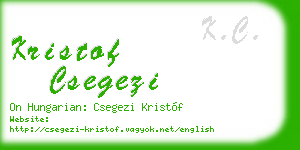 kristof csegezi business card
