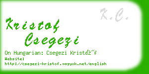 kristof csegezi business card